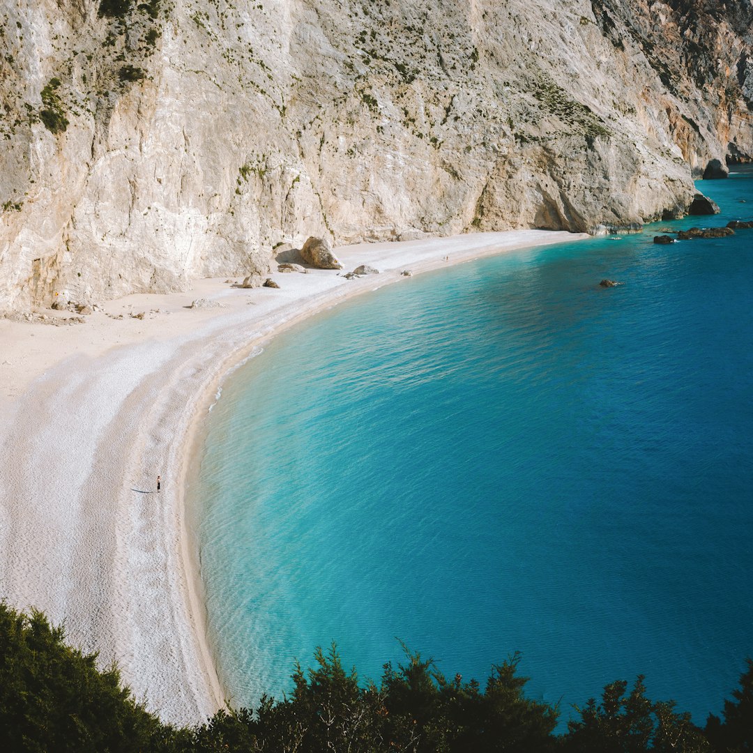 Turquoise lagoon from a cliff
